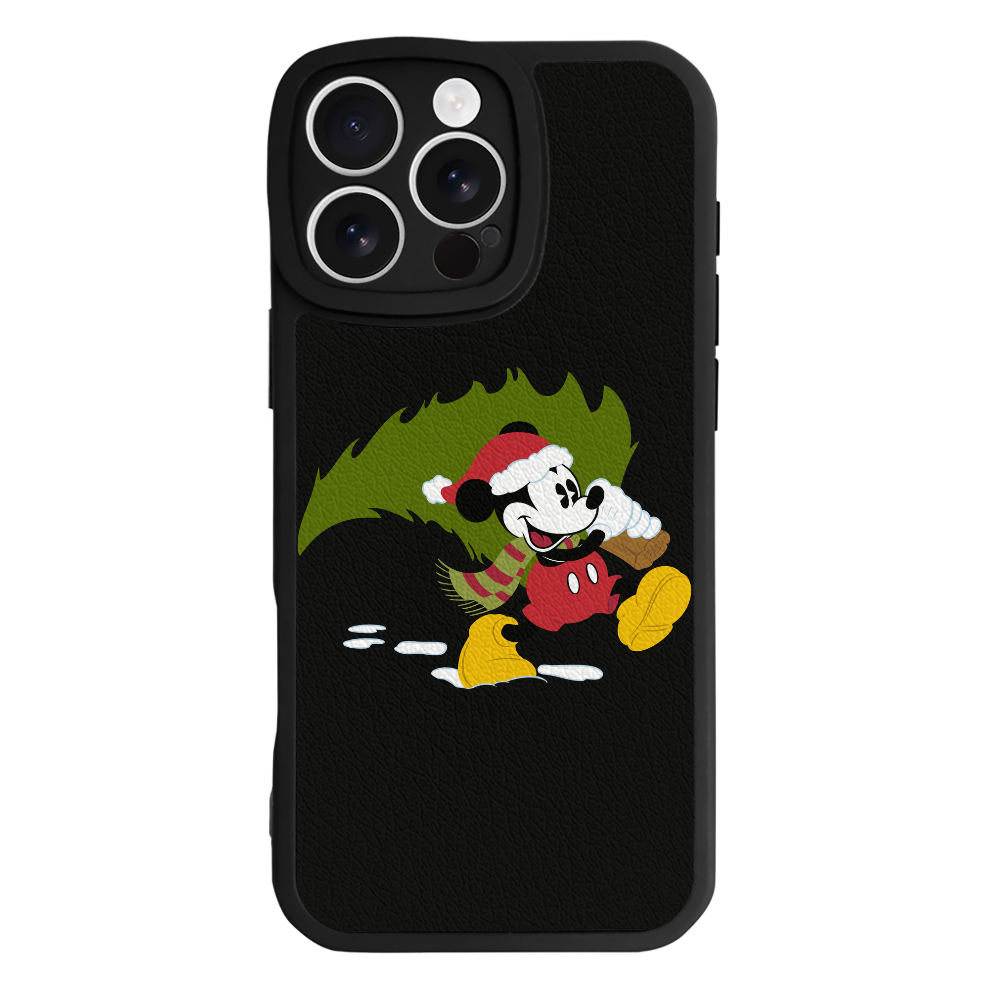 （画像用） ミッキーマウス Mickey Mouse 【iPhone 16シリーズ対応】シリコンスマホケース（レザー調） 材質：シリコン